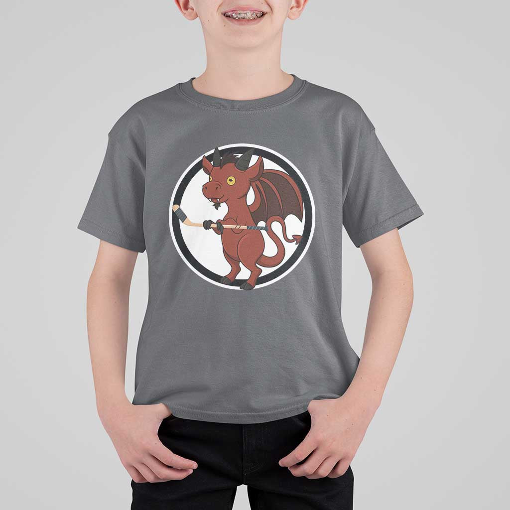 Funny Cryptid Sports Gift T Shirt For Kid Jersey Devil Playing Ice Hockey - Wonder Print Shop