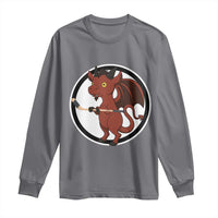 Funny Cryptid Sports Gift Long Sleeve Shirt Jersey Devil Playing Ice Hockey - Wonder Print Shop