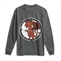 Funny Cryptid Sports Gift Long Sleeve Shirt Jersey Devil Playing Ice Hockey - Wonder Print Shop