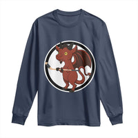 Funny Cryptid Sports Gift Long Sleeve Shirt Jersey Devil Playing Ice Hockey - Wonder Print Shop