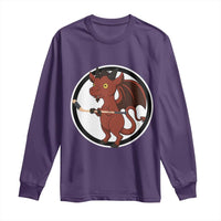 Funny Cryptid Sports Gift Long Sleeve Shirt Jersey Devil Playing Ice Hockey - Wonder Print Shop
