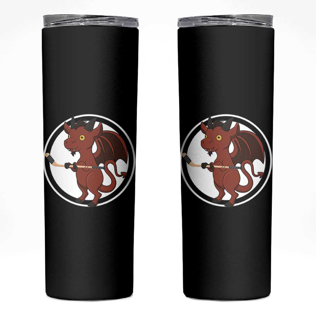 Funny Cryptid Sports Gift Skinny Tumbler Jersey Devil Playing Ice Hockey - Wonder Print Shop