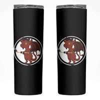 Funny Cryptid Sports Gift Skinny Tumbler Jersey Devil Playing Ice Hockey - Wonder Print Shop