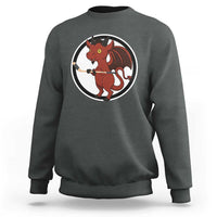 Funny Cryptid Sports Gift Sweatshirt Jersey Devil Playing Ice Hockey - Wonder Print Shop