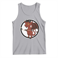 Funny Cryptid Sports Gift Tank Top Jersey Devil Playing Ice Hockey - Wonder Print Shop