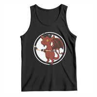 Funny Cryptid Sports Gift Tank Top Jersey Devil Playing Ice Hockey - Wonder Print Shop