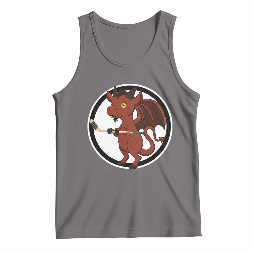 Funny Cryptid Sports Gift Tank Top Jersey Devil Playing Ice Hockey - Wonder Print Shop