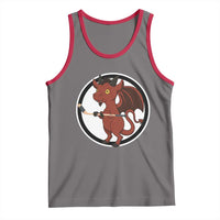 Funny Cryptid Sports Gift Tank Top Jersey Devil Playing Ice Hockey - Wonder Print Shop