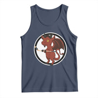 Funny Cryptid Sports Gift Tank Top Jersey Devil Playing Ice Hockey - Wonder Print Shop
