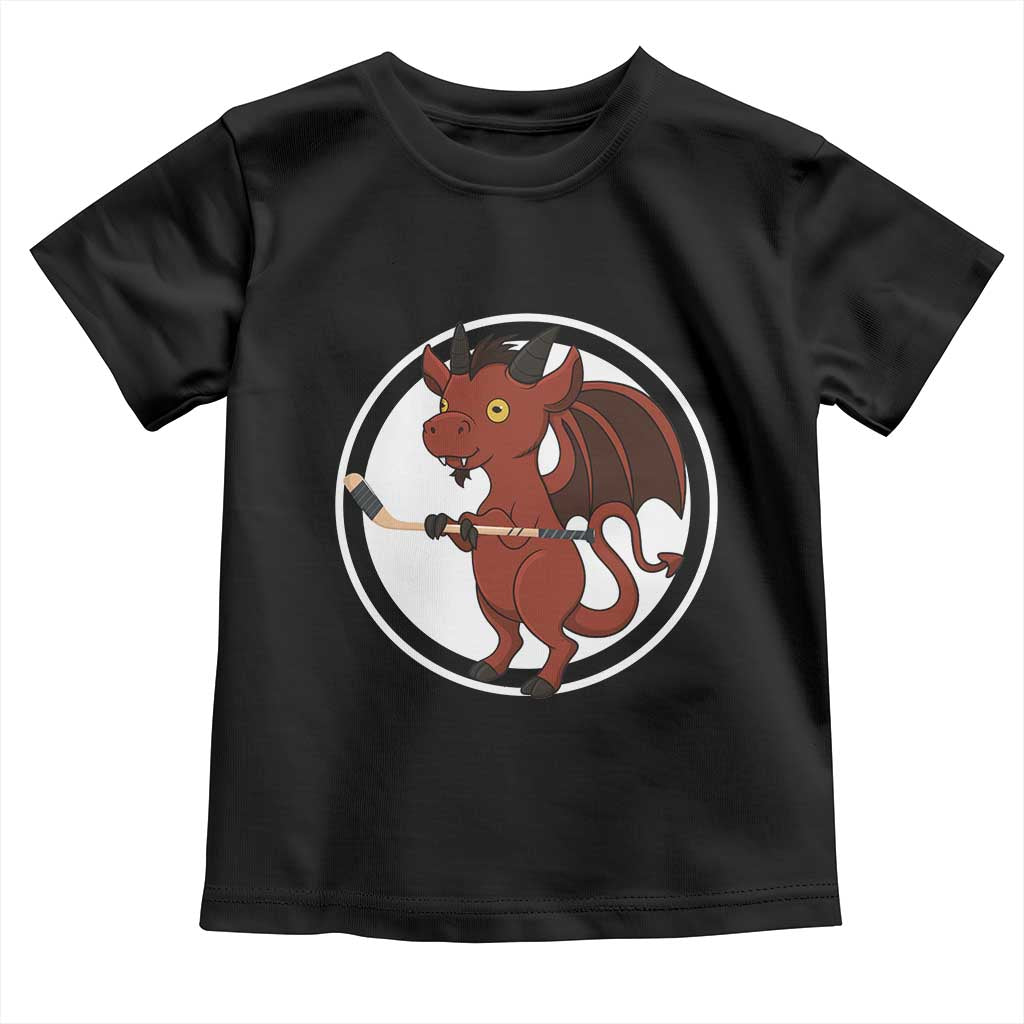 Funny Cryptid Sports Gift Toddler T Shirt Jersey Devil Playing Ice Hockey - Wonder Print Shop