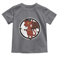 Funny Cryptid Sports Gift Toddler T Shirt Jersey Devil Playing Ice Hockey - Wonder Print Shop