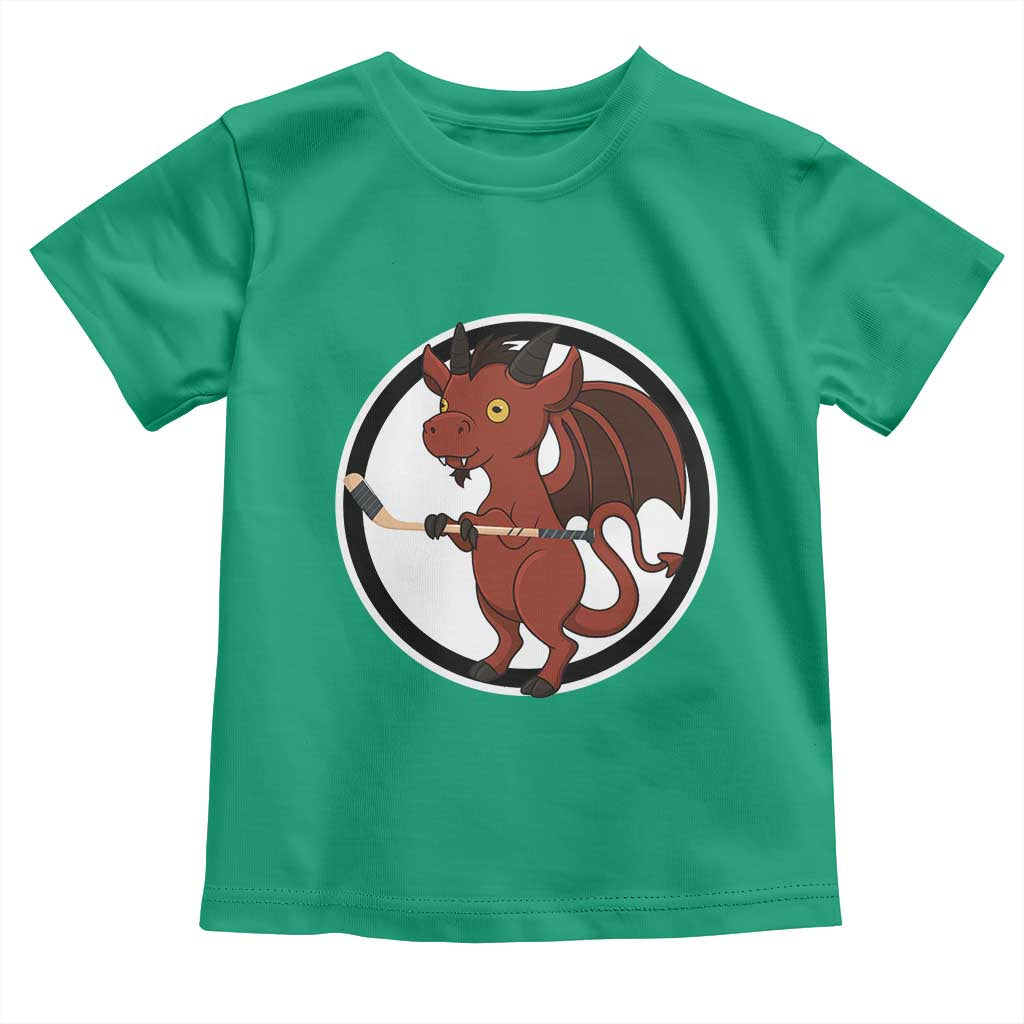 Funny Cryptid Sports Gift Toddler T Shirt Jersey Devil Playing Ice Hockey - Wonder Print Shop