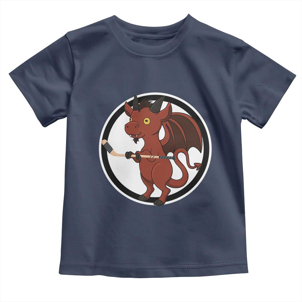 Funny Cryptid Sports Gift Toddler T Shirt Jersey Devil Playing Ice Hockey - Wonder Print Shop