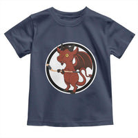 Funny Cryptid Sports Gift Toddler T Shirt Jersey Devil Playing Ice Hockey - Wonder Print Shop