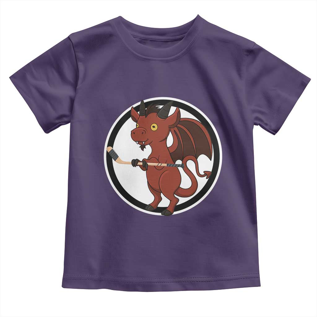 Funny Cryptid Sports Gift Toddler T Shirt Jersey Devil Playing Ice Hockey - Wonder Print Shop