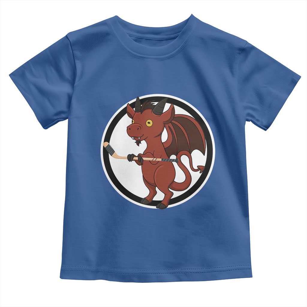 Funny Cryptid Sports Gift Toddler T Shirt Jersey Devil Playing Ice Hockey - Wonder Print Shop