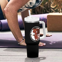 Funny Cryptid Sports Gift Tumbler With Handle Jersey Devil Playing Ice Hockey - Wonder Print Shop