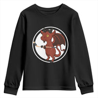 Funny Cryptid Sports Gift Youth Sweatshirt Jersey Devil Playing Ice Hockey - Wonder Print Shop