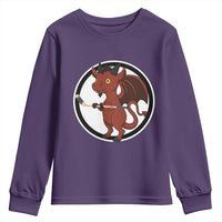 Funny Cryptid Sports Gift Youth Sweatshirt Jersey Devil Playing Ice Hockey - Wonder Print Shop