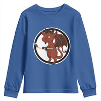 Funny Cryptid Sports Gift Youth Sweatshirt Jersey Devil Playing Ice Hockey - Wonder Print Shop