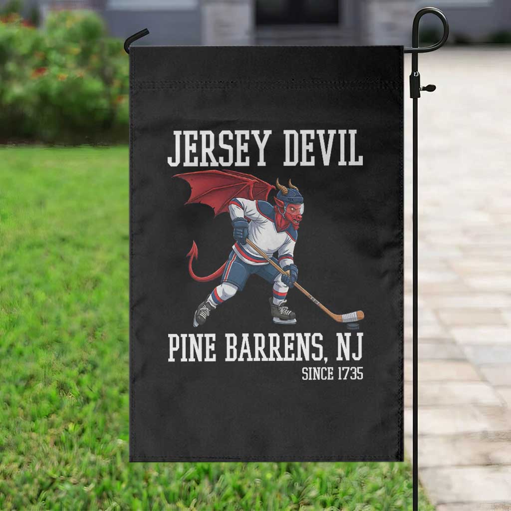 Pine Barrens New Jersey Devil Garden Flag Gothic Horror Ice Hockey Gift - Wonder Print Shop