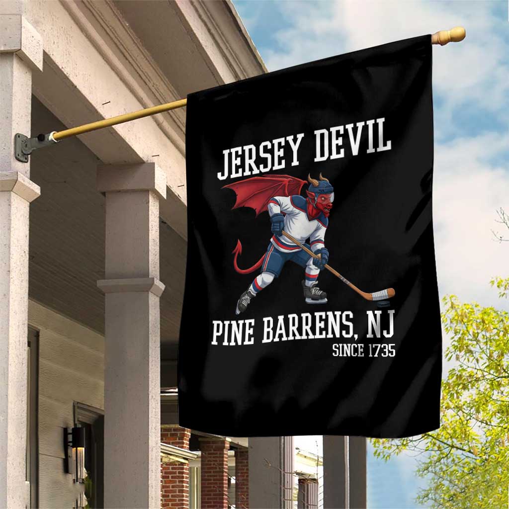 Pine Barrens New Jersey Devil Garden Flag Gothic Horror Ice Hockey Gift - Wonder Print Shop
