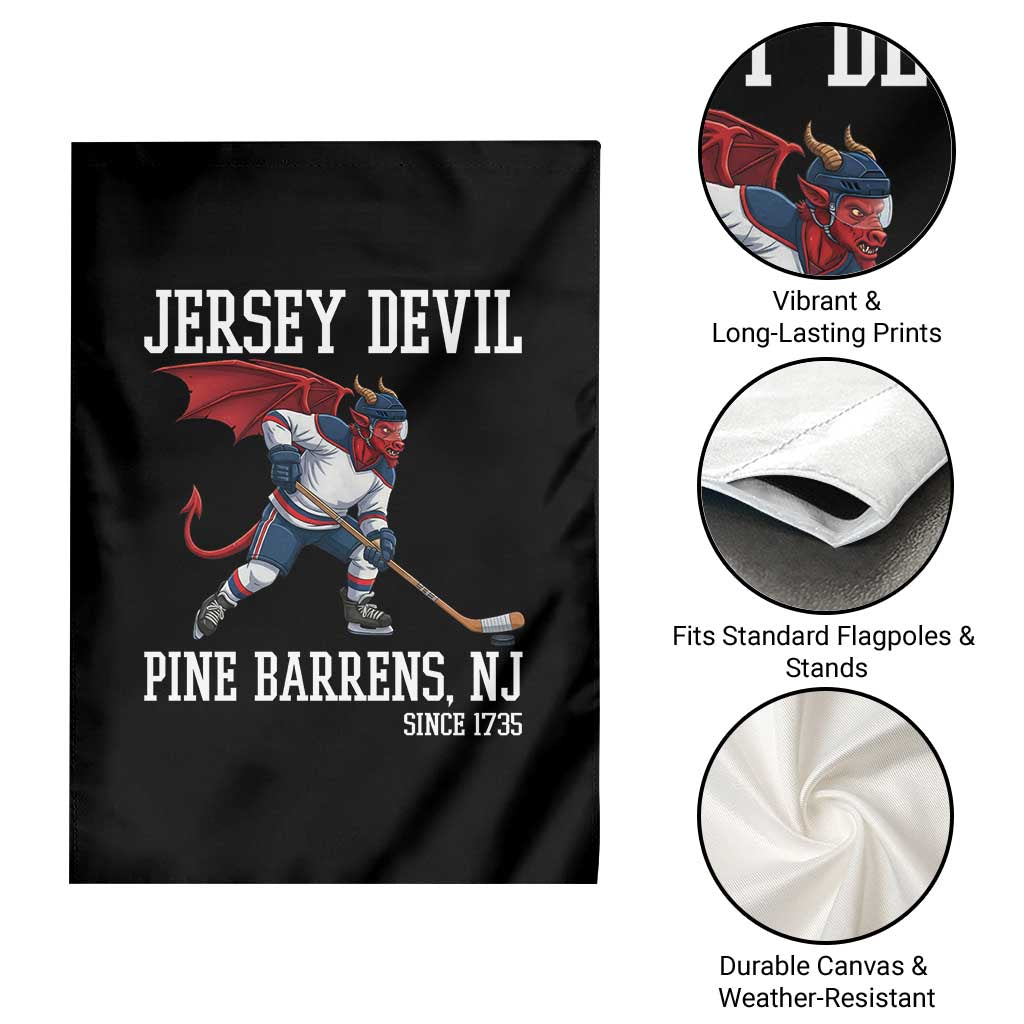 Pine Barrens New Jersey Devil Garden Flag Gothic Horror Ice Hockey Gift - Wonder Print Shop