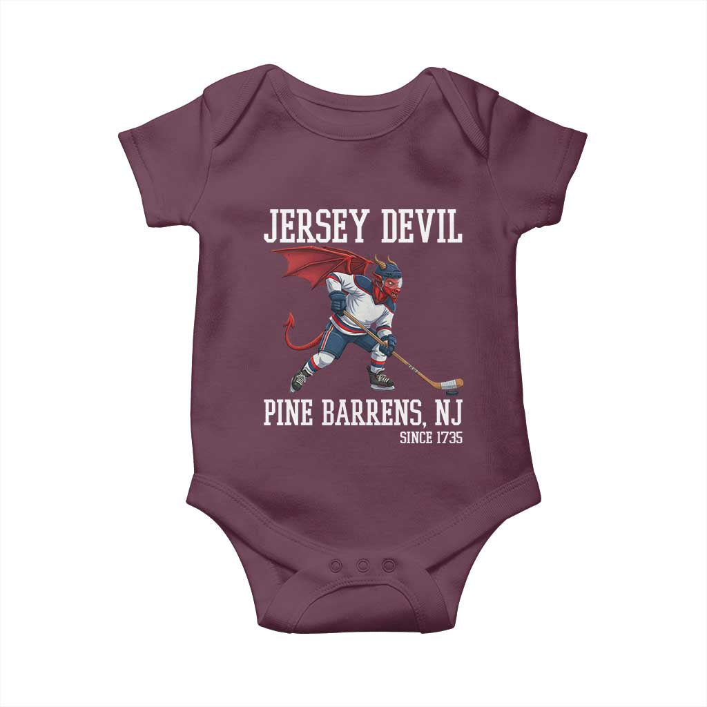 Pine Barrens New Jersey Devil Baby Onesie Gothic Horror Ice Hockey Gift - Wonder Print Shop
