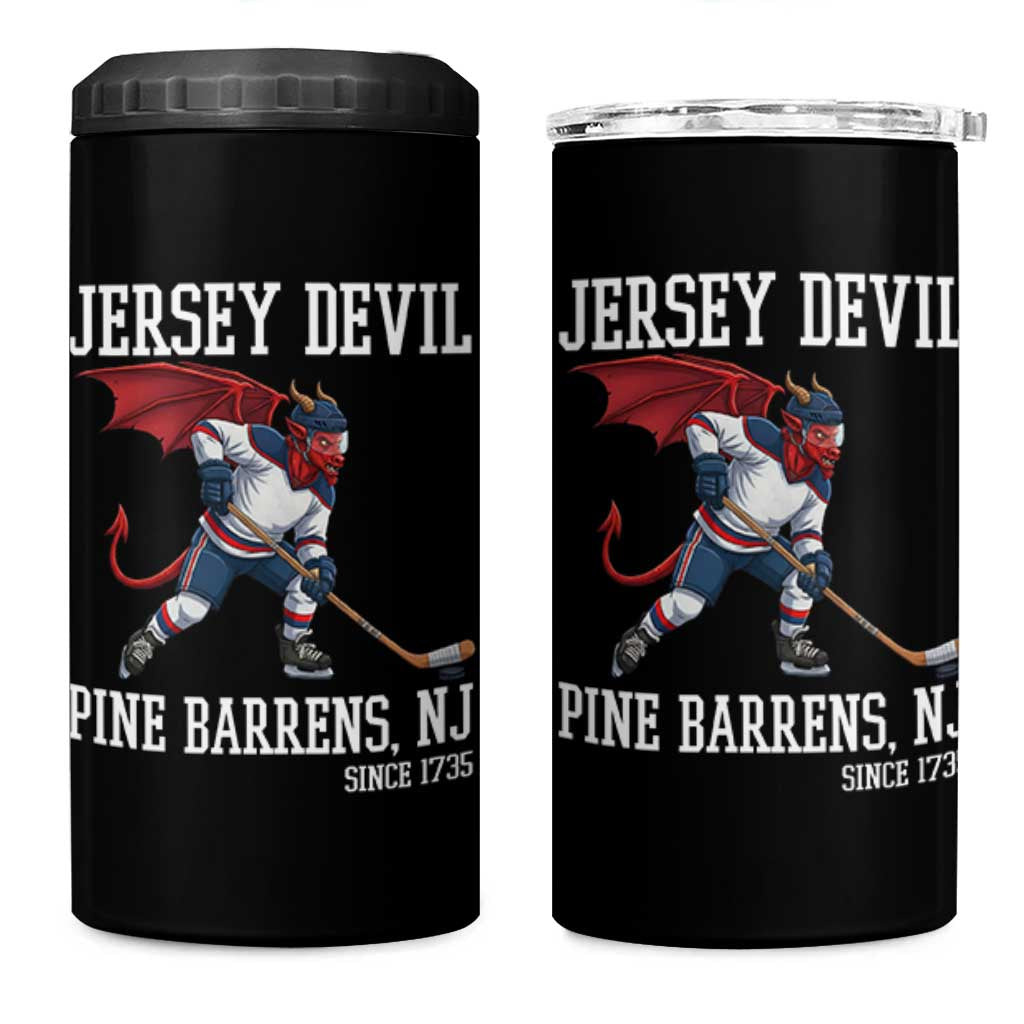 Pine Barrens New Jersey Devil 4 in 1 Can Cooler Tumbler Gothic Horror Ice Hockey Gift - Wonder Print Shop