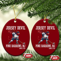 Pine Barrens New Jersey Devil Ceramic Ornament Gothic Horror Ice Hockey Gift - Wonder Print Shop