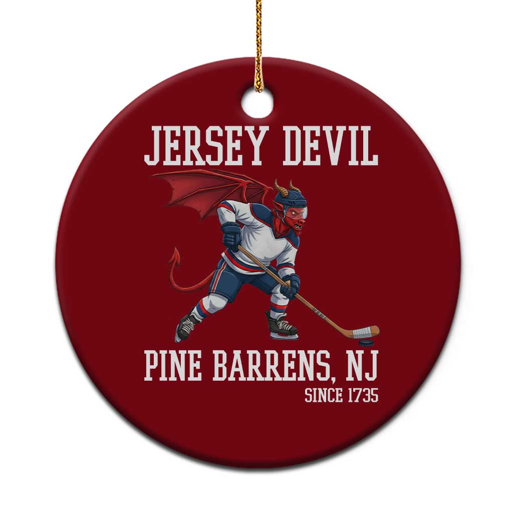 Pine Barrens New Jersey Devil Ceramic Ornament Gothic Horror Ice Hockey Gift - Wonder Print Shop