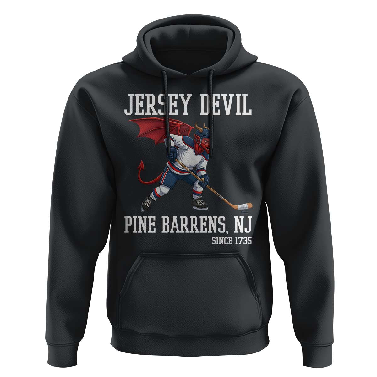 Pine Barrens New Jersey Devil Hoodie Gothic Horror Ice Hockey Gift - Wonder Print Shop