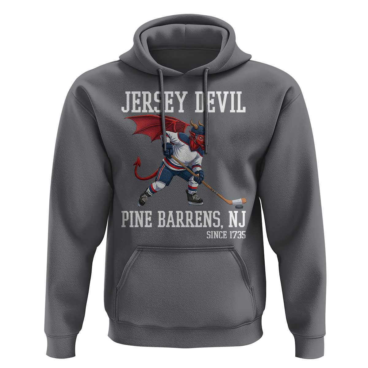 Pine Barrens New Jersey Devil Hoodie Gothic Horror Ice Hockey Gift - Wonder Print Shop