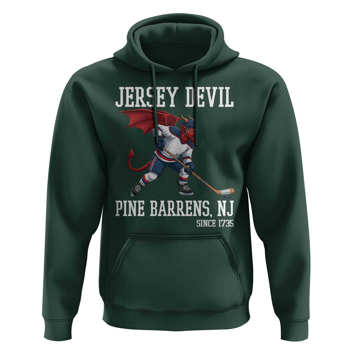 Pine Barrens New Jersey Devil Hoodie Gothic Horror Ice Hockey Gift - Wonder Print Shop