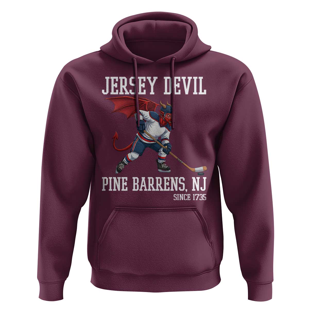 Pine Barrens New Jersey Devil Hoodie Gothic Horror Ice Hockey Gift - Wonder Print Shop