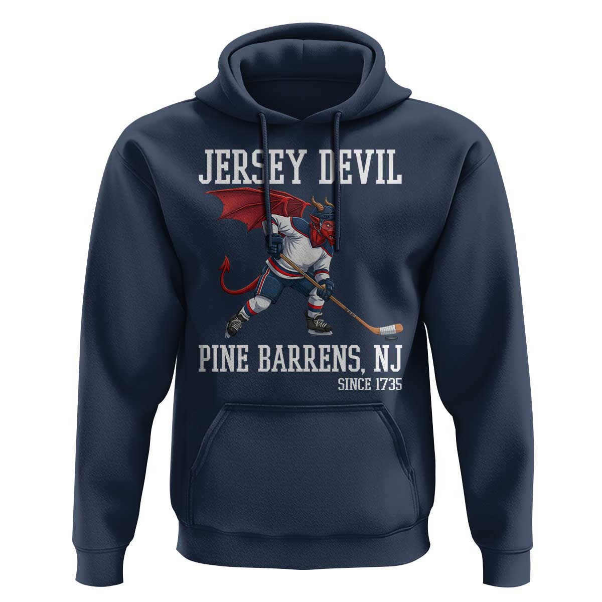 Pine Barrens New Jersey Devil Hoodie Gothic Horror Ice Hockey Gift - Wonder Print Shop