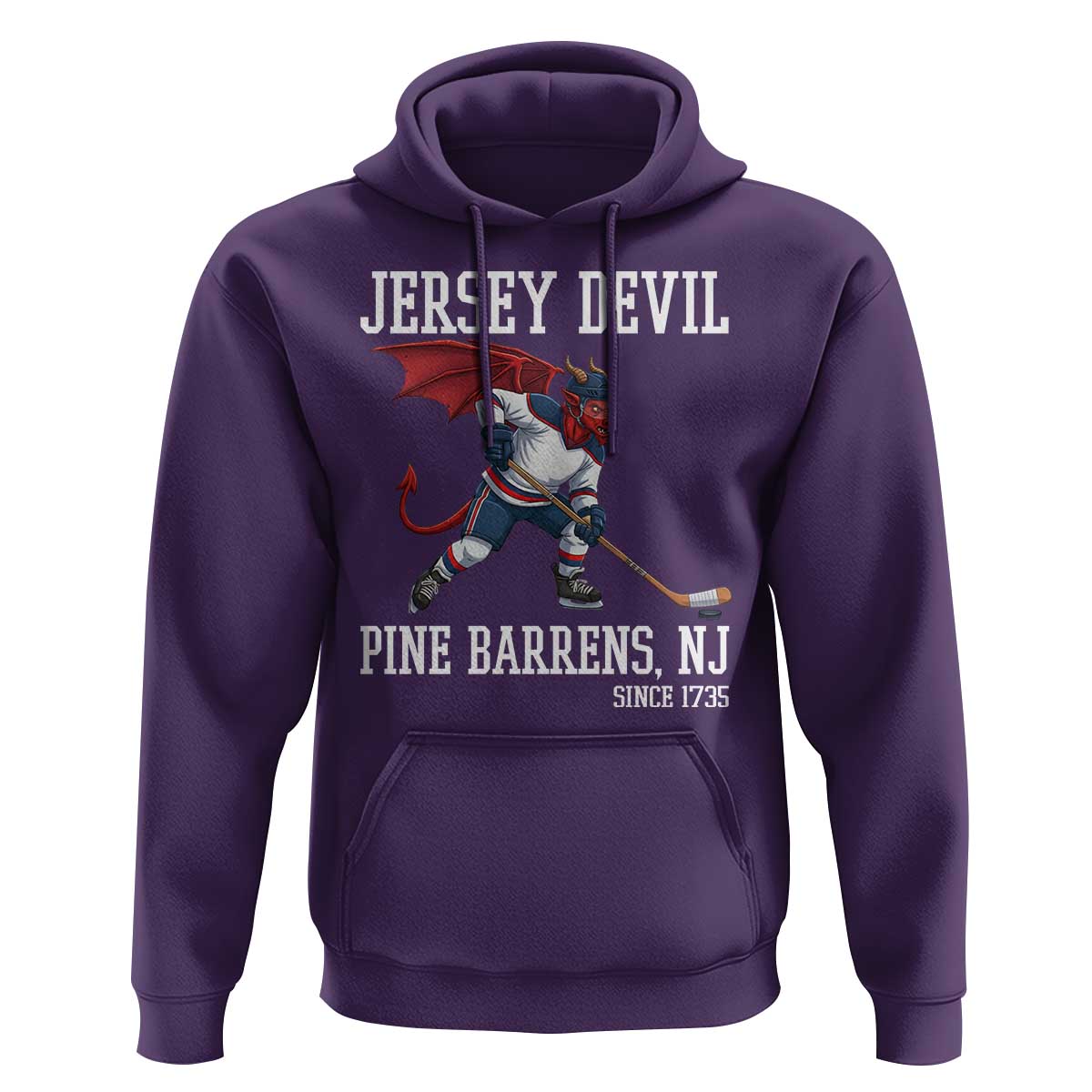 Pine Barrens New Jersey Devil Hoodie Gothic Horror Ice Hockey Gift - Wonder Print Shop
