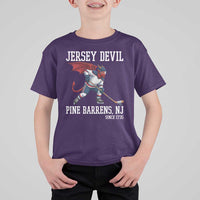 Pine Barrens New Jersey Devil T Shirt For Kid Gothic Horror Ice Hockey Gift - Wonder Print Shop
