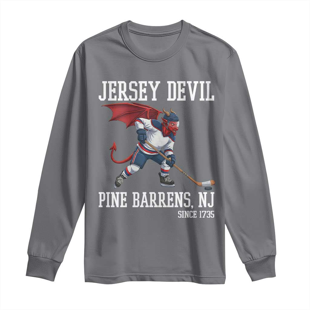 Pine Barrens New Jersey Devil Long Sleeve Shirt Gothic Horror Ice Hockey Gift - Wonder Print Shop