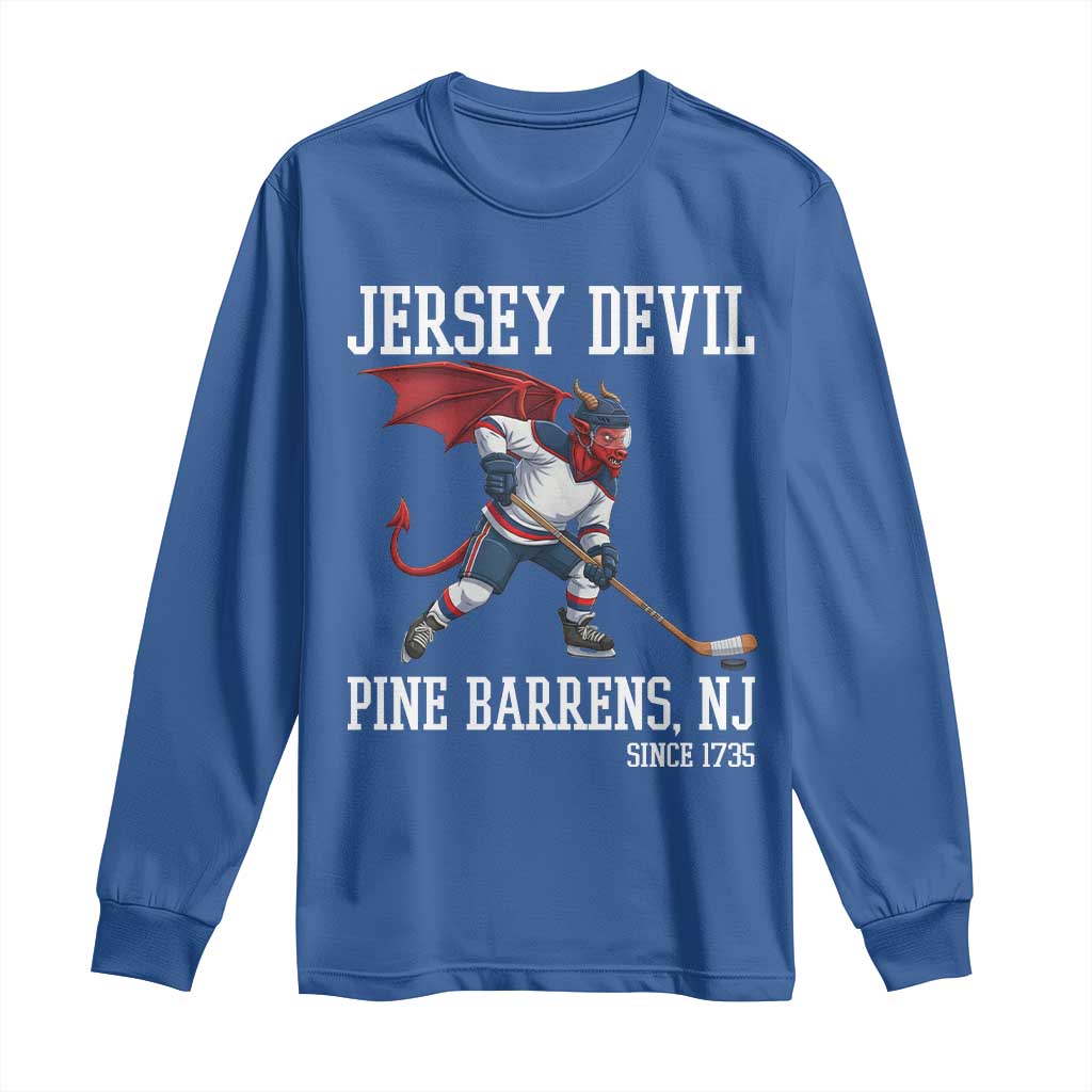 Pine Barrens New Jersey Devil Long Sleeve Shirt Gothic Horror Ice Hockey Gift - Wonder Print Shop