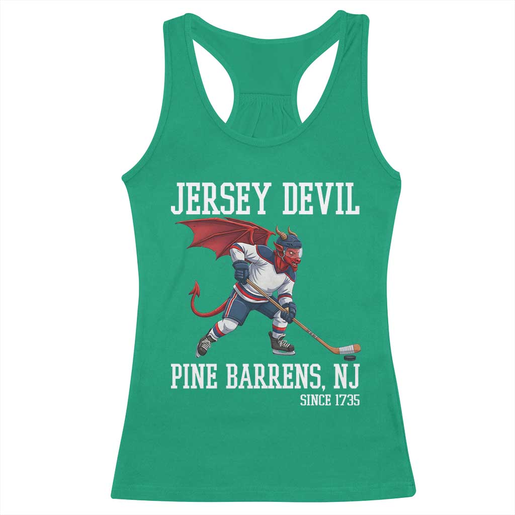 Pine Barrens New Jersey Devil Racerback Tank Top Gothic Horror Ice Hockey Gift - Wonder Print Shop