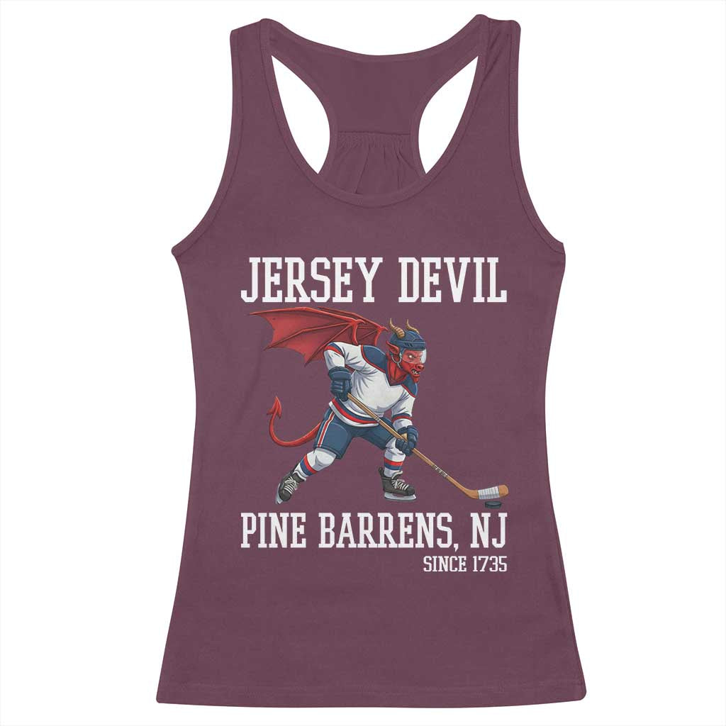 Pine Barrens New Jersey Devil Racerback Tank Top Gothic Horror Ice Hockey Gift - Wonder Print Shop