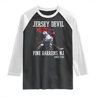 Pine Barrens New Jersey Devil Raglan Shirt Gothic Horror Ice Hockey Gift - Wonder Print Shop