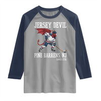 Pine Barrens New Jersey Devil Raglan Shirt Gothic Horror Ice Hockey Gift - Wonder Print Shop
