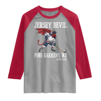 Pine Barrens New Jersey Devil Raglan Shirt Gothic Horror Ice Hockey Gift - Wonder Print Shop