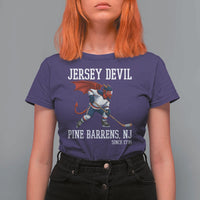 Pine Barrens New Jersey Devil T Shirt For Women Gothic Horror Ice Hockey Gift - Wonder Print Shop