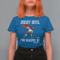 Pine Barrens New Jersey Devil T Shirt For Women Gothic Horror Ice Hockey Gift - Wonder Print Shop