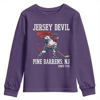 Pine Barrens New Jersey Devil Youth Sweatshirt Gothic Horror Ice Hockey Gift - Wonder Print Shop