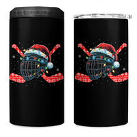 Christmas Ice Hockey Helmet Santa 4 in 1 Can Cooler Tumbler Funny Xmas Gift - Wonder Print Shop