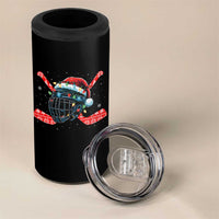 Christmas Ice Hockey Helmet Santa 4 in 1 Can Cooler Tumbler Funny Xmas Gift - Wonder Print Shop